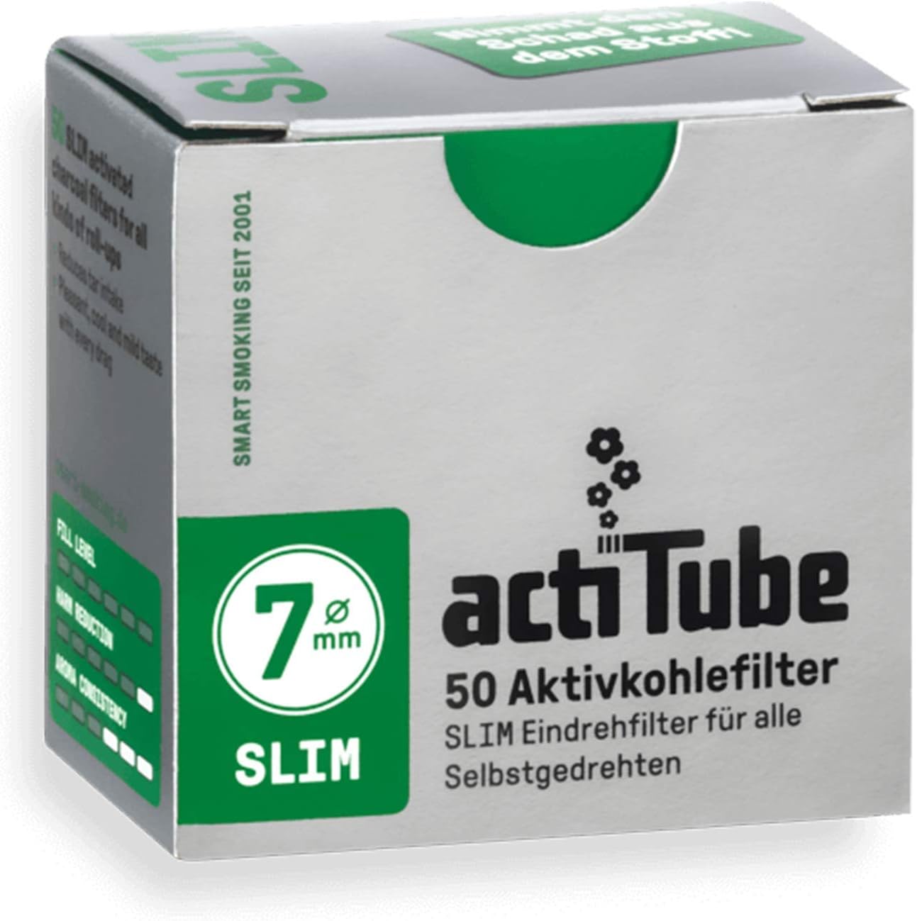 actiTube 50 Slim Aktivkohlefilter 7mm | Miakauf