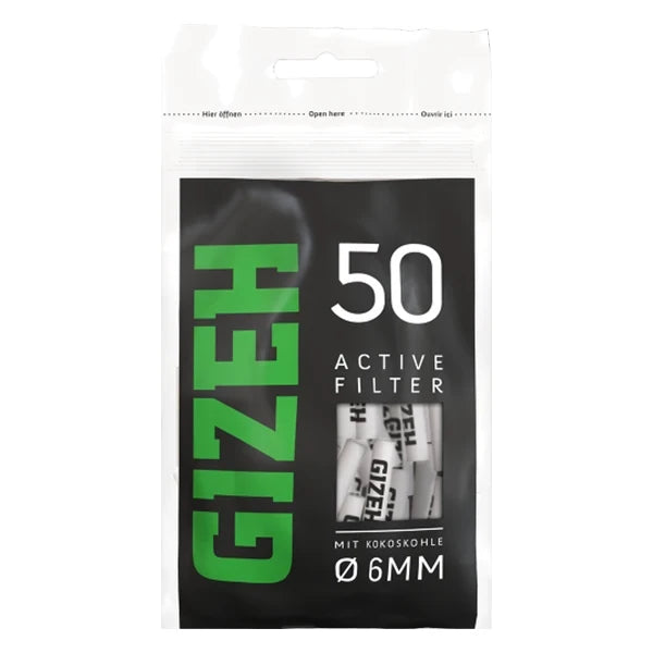 Gizeh Black Aktivkohlefilter – 50 Stück – 6mm Filter mit Kokoskohle – Gizeh Original