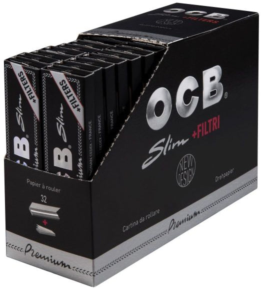 OCB Premium Slim + Filter – 32er Box – King Size Blättchen mit Filtertips