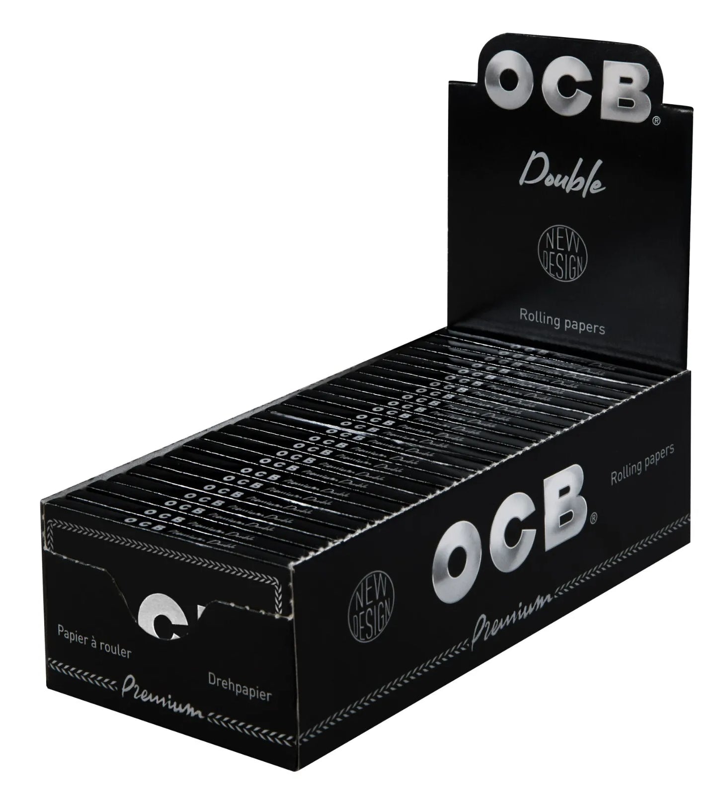 OCB Premium Schwarz No.4 Zigarettenpapier – 25 Heftchen à 100 Blatt – 36 × 69 mm