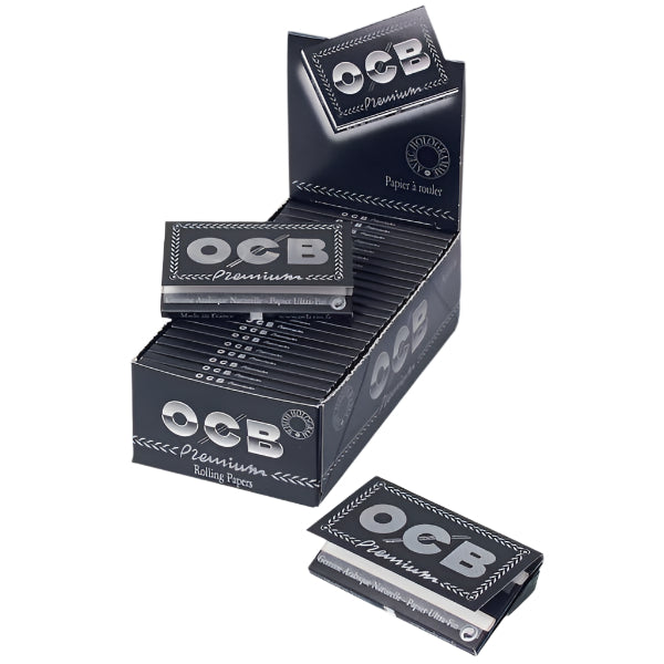 OCB Schwarz Premium Kurzformat – 25er Box – 100 Blatt Blättchen 70 mm