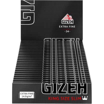 Gizeh Schwarz King Size Slim – 34 Blättchen – Box mit 25 Heftchen