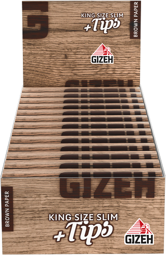 Gizeh Braun King Size Slim Blättchen – 34 Papers + 34 Tips – Box 26 Stück