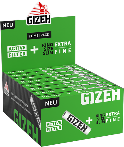 Gizeh Kombi Pack Black - King Size Slim Blättchen + Aktivkohle Gizeh Filter
