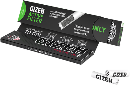 Gizeh Kombi Pack Black - King Size Slim Blättchen + Aktivkohle Gizeh Filter