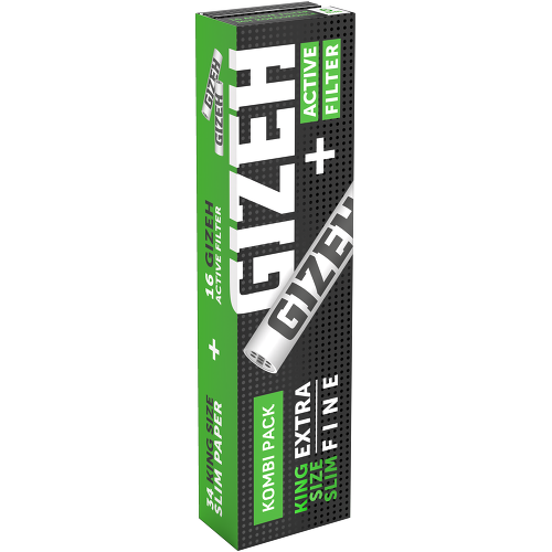 Gizeh Kombi Pack Black - King Size Slim Blättchen + Aktivkohle Gizeh Filter