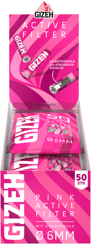 Gizeh Pinke Aktivfilter 6mm - 500 Stück Sparpack - Gizeh Filter