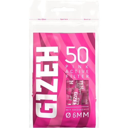 Gizeh Pinke Aktivfilter 6mm - 500 Stück Sparpack - Gizeh Filter