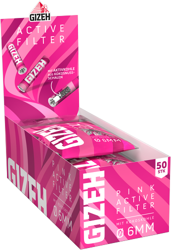 Gizeh Pinke Aktivfilter 6mm 500 Stück Sparpack
