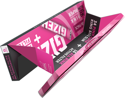 Gizeh Pink King Size Slim mit Aktivkohlefilter - 34 Blatt/16 Gizeh Filter kaufen bei Miakauf