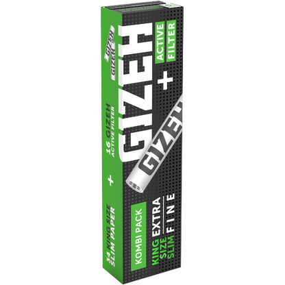 Gizeh Black King Size Slim Rolling Papers with Activated Carbon Filters