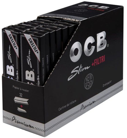 OCB Premium Slim + Filter – 32er Box – King Size Blättchen mit Filtertips